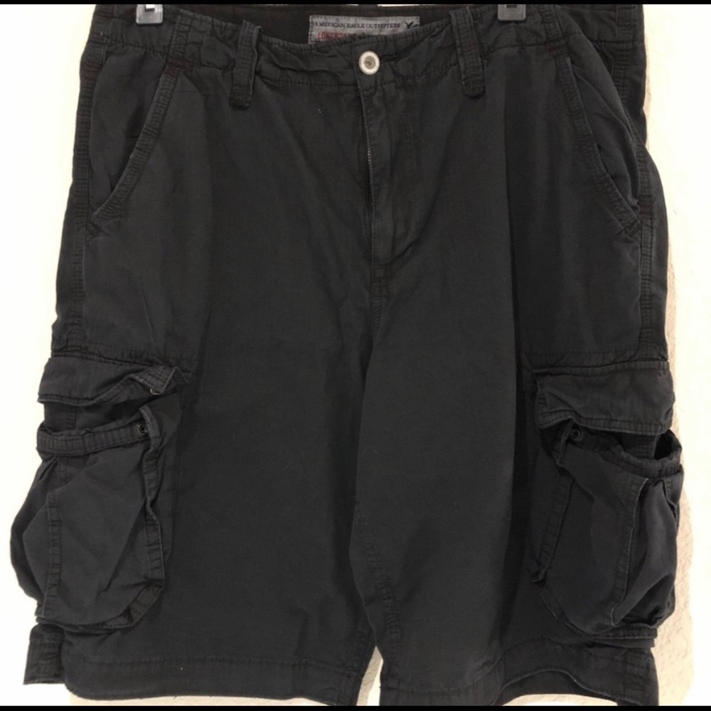 AE Men's Long Cargo Shorts NWT | Clr: Blk | Sz: 38